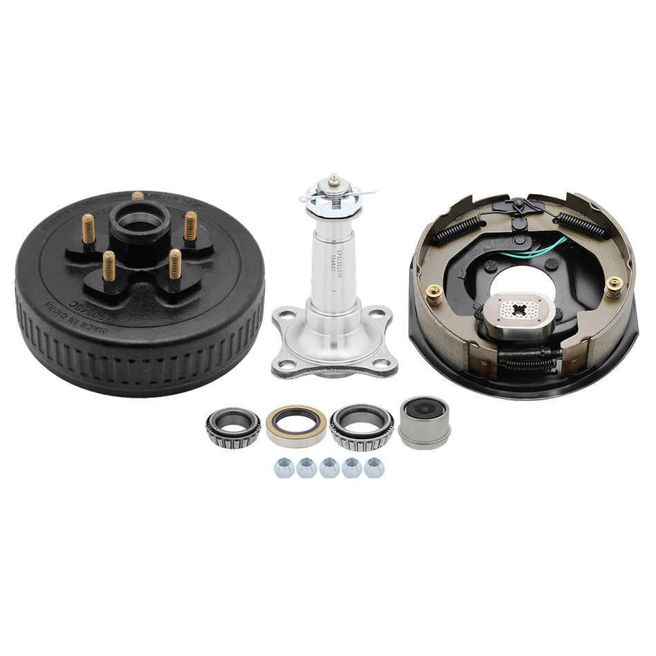 5 on 4.5" - Hub Drum & Electric Brake 10" for Spindle #84 - 3,500 lbs Trailer Axle Kit, L44649/10 & L68149/11 Bearing Seal Kit