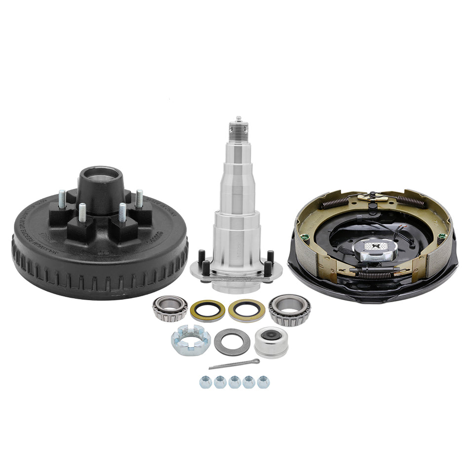 6 on 5.5 - Hub Drum & Electric Brake 12", 5,200-6,000 lb Trailer Axle, 25580/25520 & 15123/15245 Bearing Seal Kit