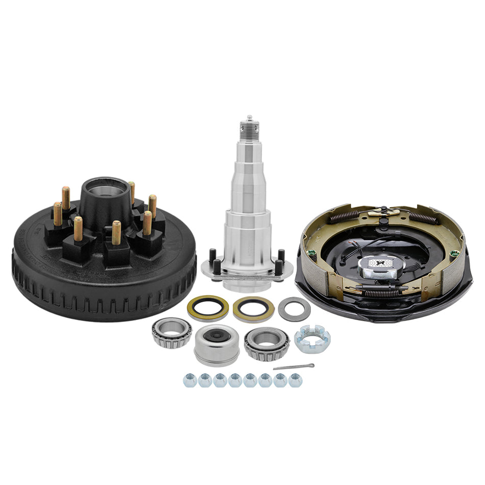 8 on 6.5 - Hub Drum & Electric Brake 12", 7,000 lb Trailer Axle for Spindle #42, 25580/25520 & 14125A/14276 Bearing Seal Kit - 1/2'-20 Studs