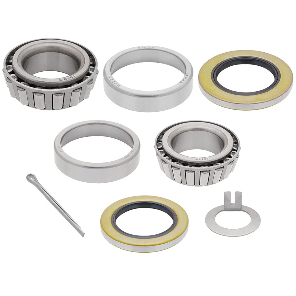 5,200-6,000 lbs. Trailer Hub Wheel Bearing Kit 25580/25520, 15123/15245 with Grease Seal 10-36 and 10-10 for EZ Lube Axle