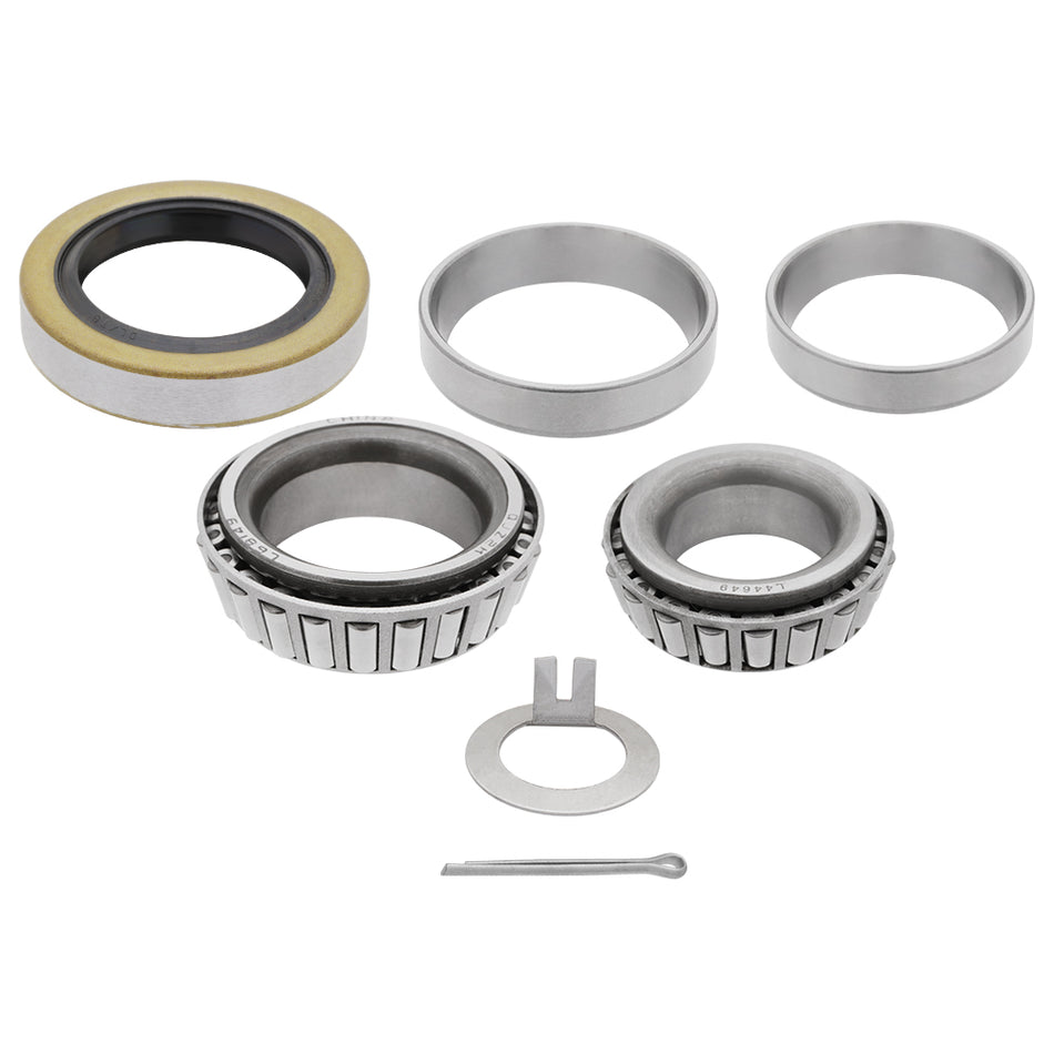 3,500 lbs Trailer Axle Repair Kit - Bearing Sets: L44649/10, L68149/11 - For #84 Spindle 1.719'' - Seals: 010-019 - Cotter Pin & Tang Washer