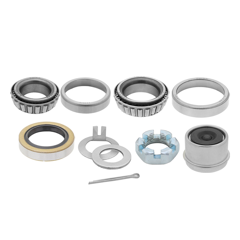 3,500 lbs Trailer Axle Repair Kit - Bearing Sets: L44649/10, L68149/11 - For #84 Spindle 1.719'' - Seals: 010-019 - Cotter Pin & Tang Washer