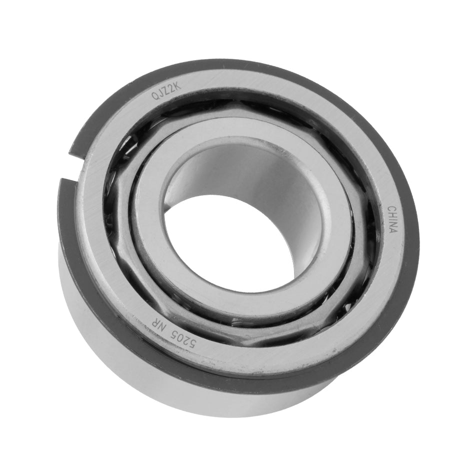 5205 - Angular Contact Ball Bearing with Snap Ring, 0.984 in Bore (ID) | Open Style (No Seal)