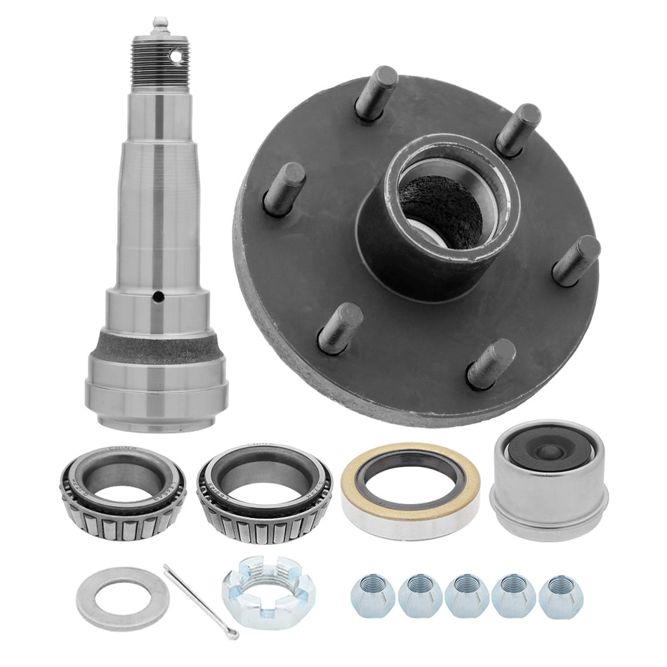 6 on 5.5" - Idler Hub - 3,500 lbs Trailer Axle for Spindle #84 - L44649/10 & L68149 Bearing Seal Kit