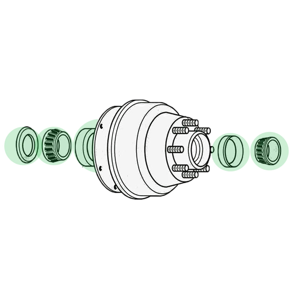 10,000 lbs Trailer Axle Bearing Kit - 10K GD, Inner Bearing Set: 28580/28521, Outer Bearing Set: 25580/25520, Oil Seal 091030, 99 Spindle AL-K0 Rockwell Hayes