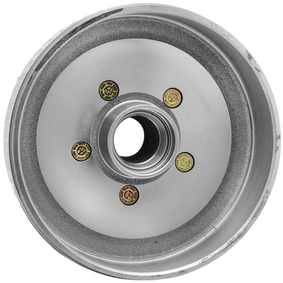 5 on 4.5 Trailer Hub Drum 10", 3,500 lb Axle, L44610/L68111 Race Pre-installed, Fits 13–15" Wheels