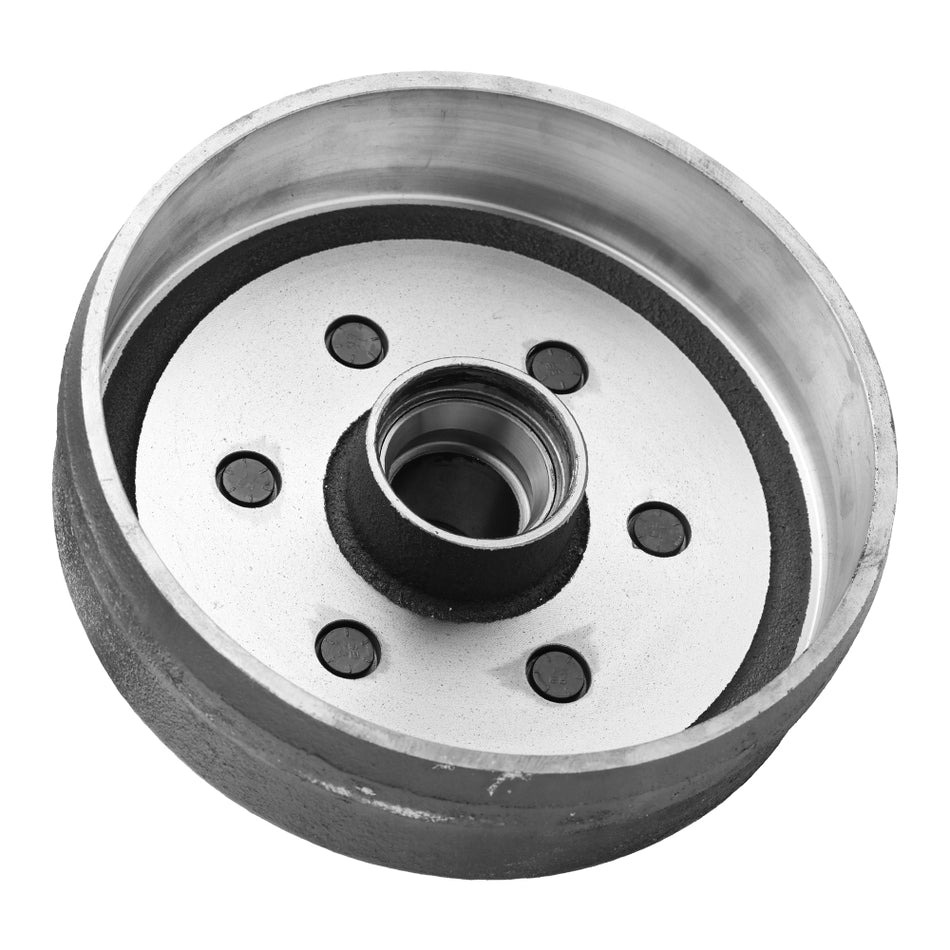6 on 5.5 Trailer Hub Drum 10", 3,500 lb Axle, L44610/L68111 Race Pre-Installed
