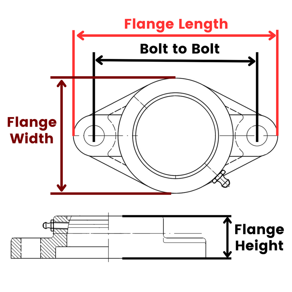 SAFL201, 2-Bolt Flange Mounted Ball Bearing, 0.472 in Bore (ID), Insert Bearing: SA201, Housing: FL203, with Locking Collar