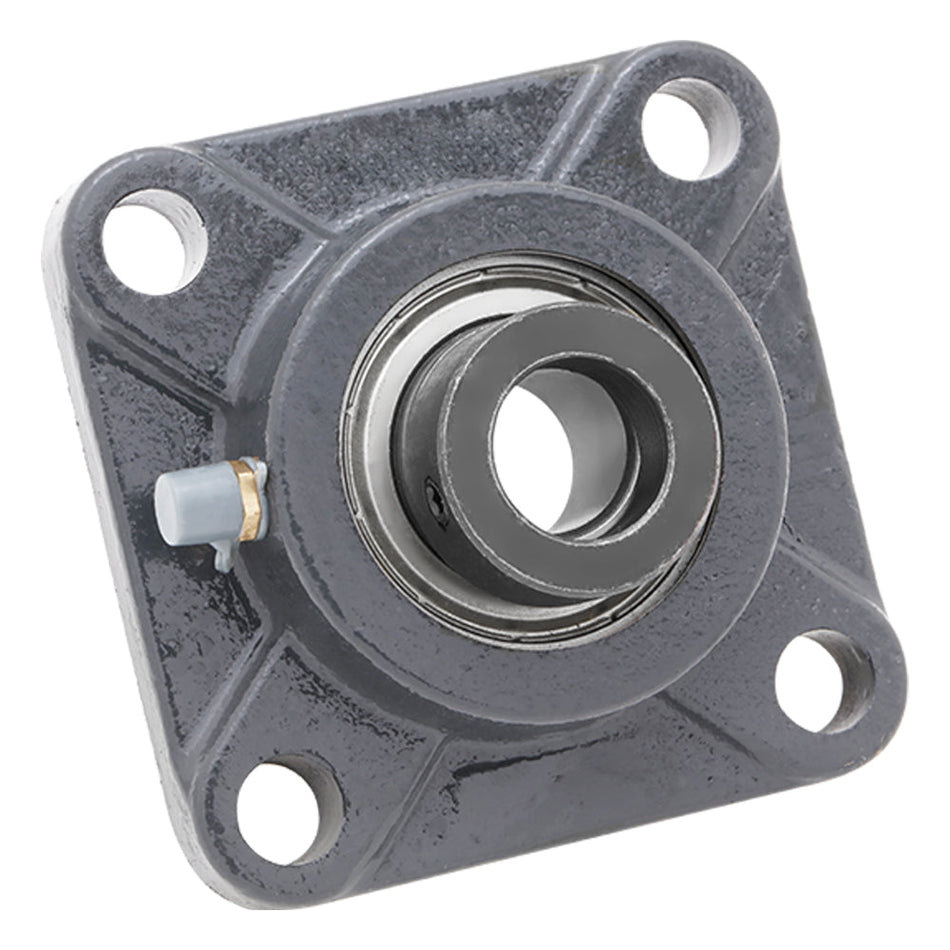 SAF206, 4-Bolt Flange Mounted Ball Bearing, 1.181 in Bore (ID), Insert Bearing: SA206, Housing: F206, with Locking Collar