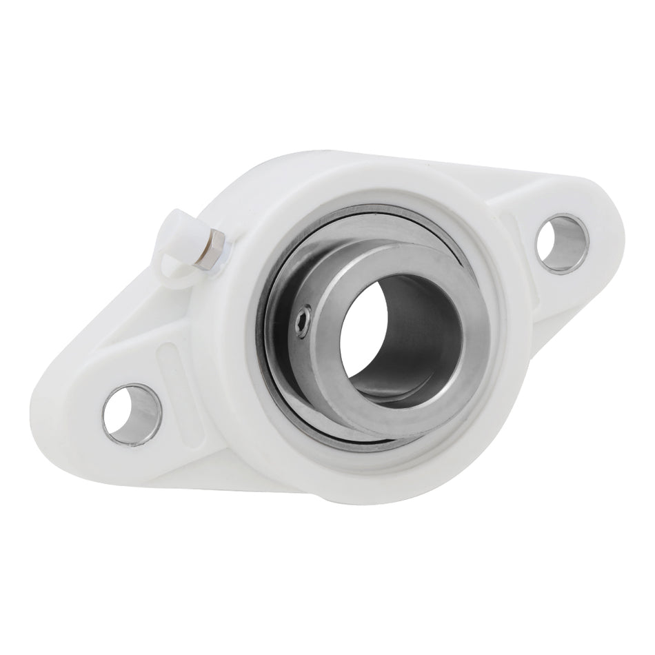 SPHCFL201, Plastic 2-Bolt Flange Mounted Unit Bearing, 0.472 in Bore (ID), Stainless Steel Insert Bearing: SHC201, Housing: PFL203