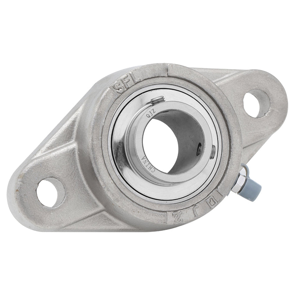 SSUCFL206, Stainless Steel 2-Bolt Flange Mounted Ball Bearing, Insert Bearing: UC206, Housing: FL206
