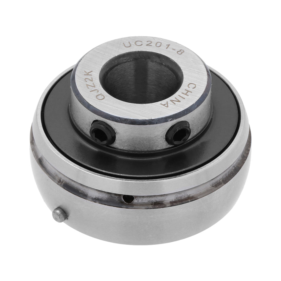 UC201-8 - Insert Bearing, 0.5" Bore (ID), Locking Set Screw
