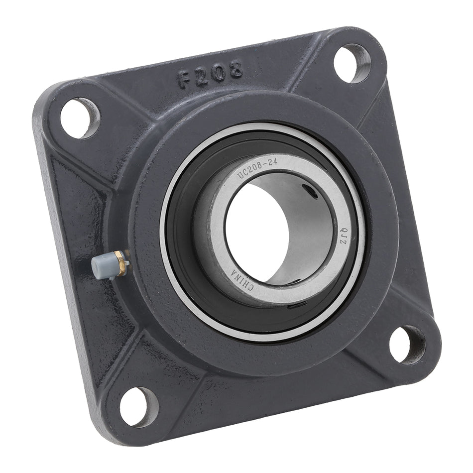 UCF208-24 - 4-Bolt Flange Mounted Ball Bearing, Insert Bearing: UC202-10 , Cast Iron Housing: F204