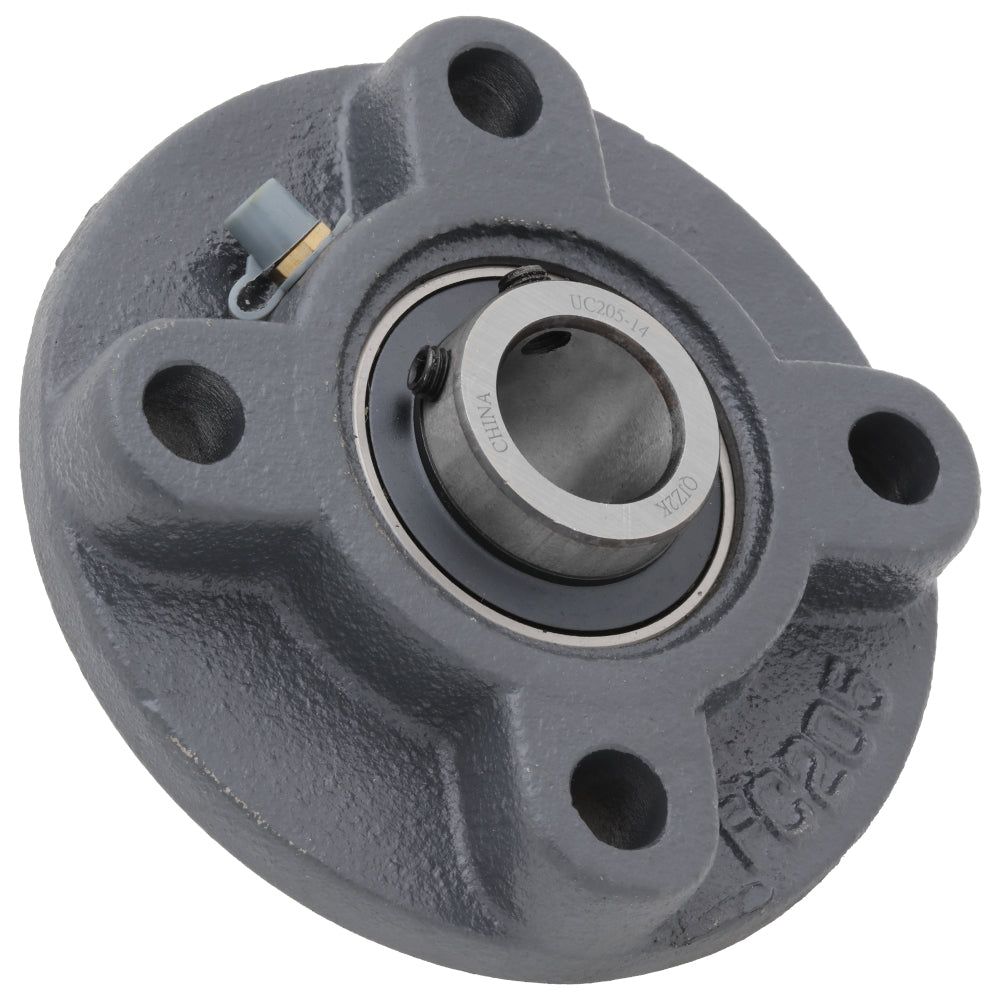 Gray mounted unit bearing housing on a white background