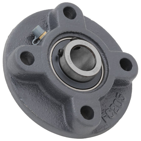 Gray mounted unit bearing housing on a white background