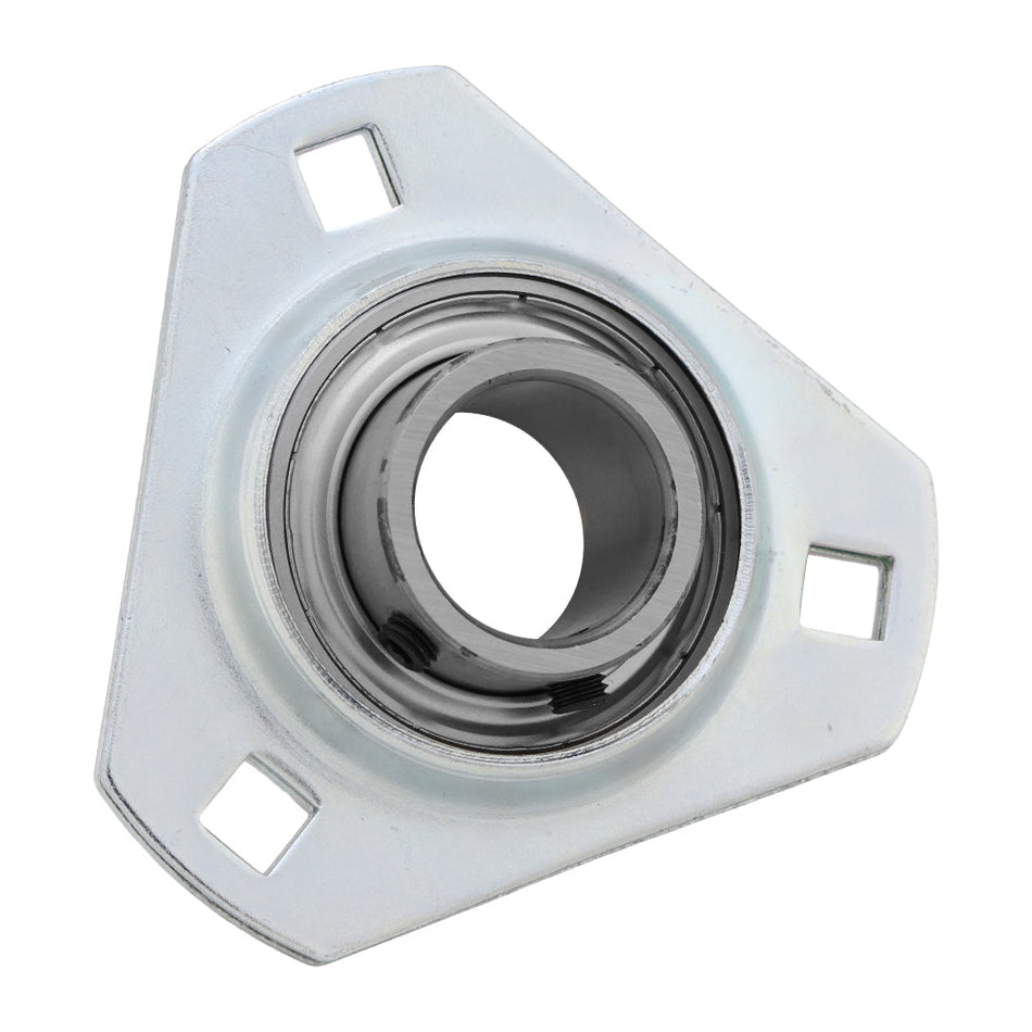 UCPFT205-16, 3-Bolt Pressed Steel Triangular Housing, 1 in Bore (ID), Insert Bearing: UC205-16, Housing: PFT205